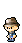 A pixel character with a detective hat