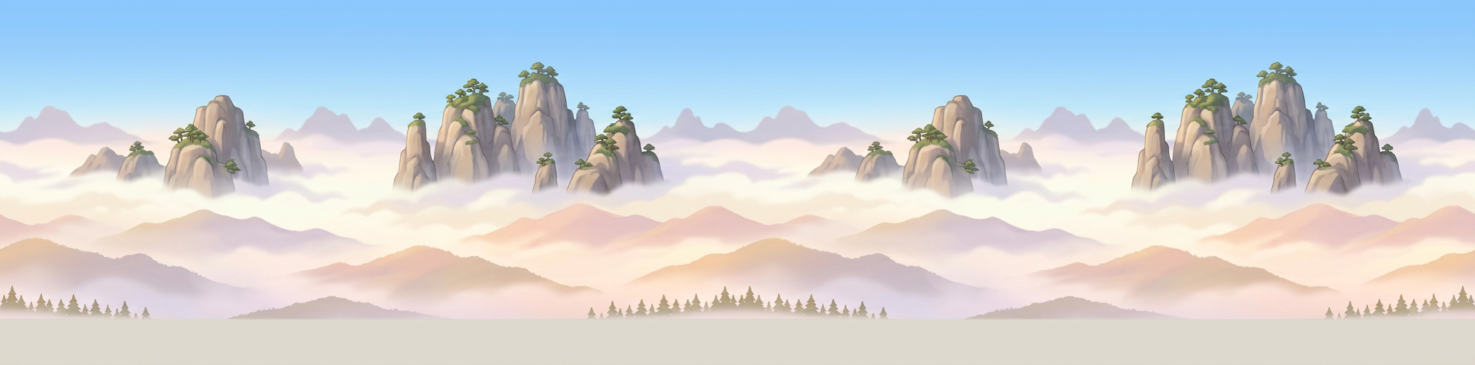 Sea of clouds over the mountains